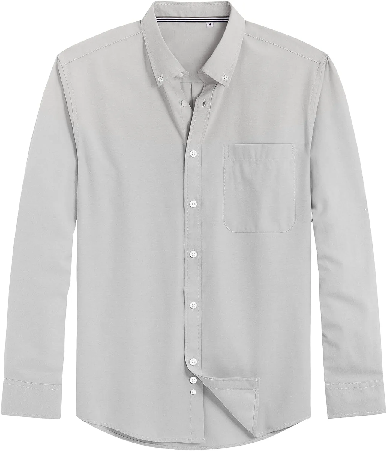 J.VER Men's Oxford Shirt Solid Casual Button Down Collar Shirts Long Sleeve Dress Shirts with Pocket