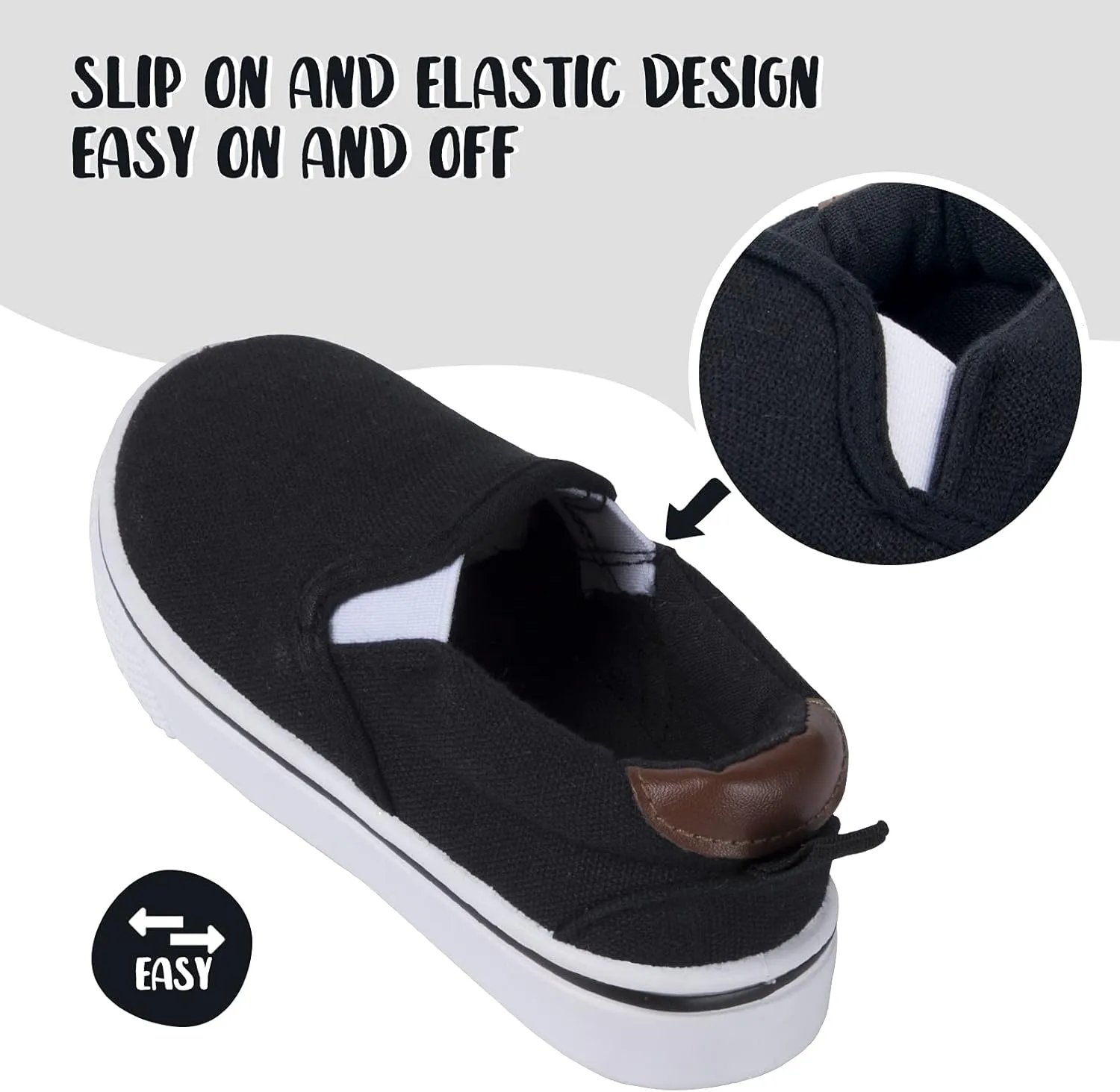 K KomForme Kids Shoes Toddlers Canvas Sneakers Slip on Walking Tennis Shoes for Boys Girls(Toddler/Little Kids/Big Kids)