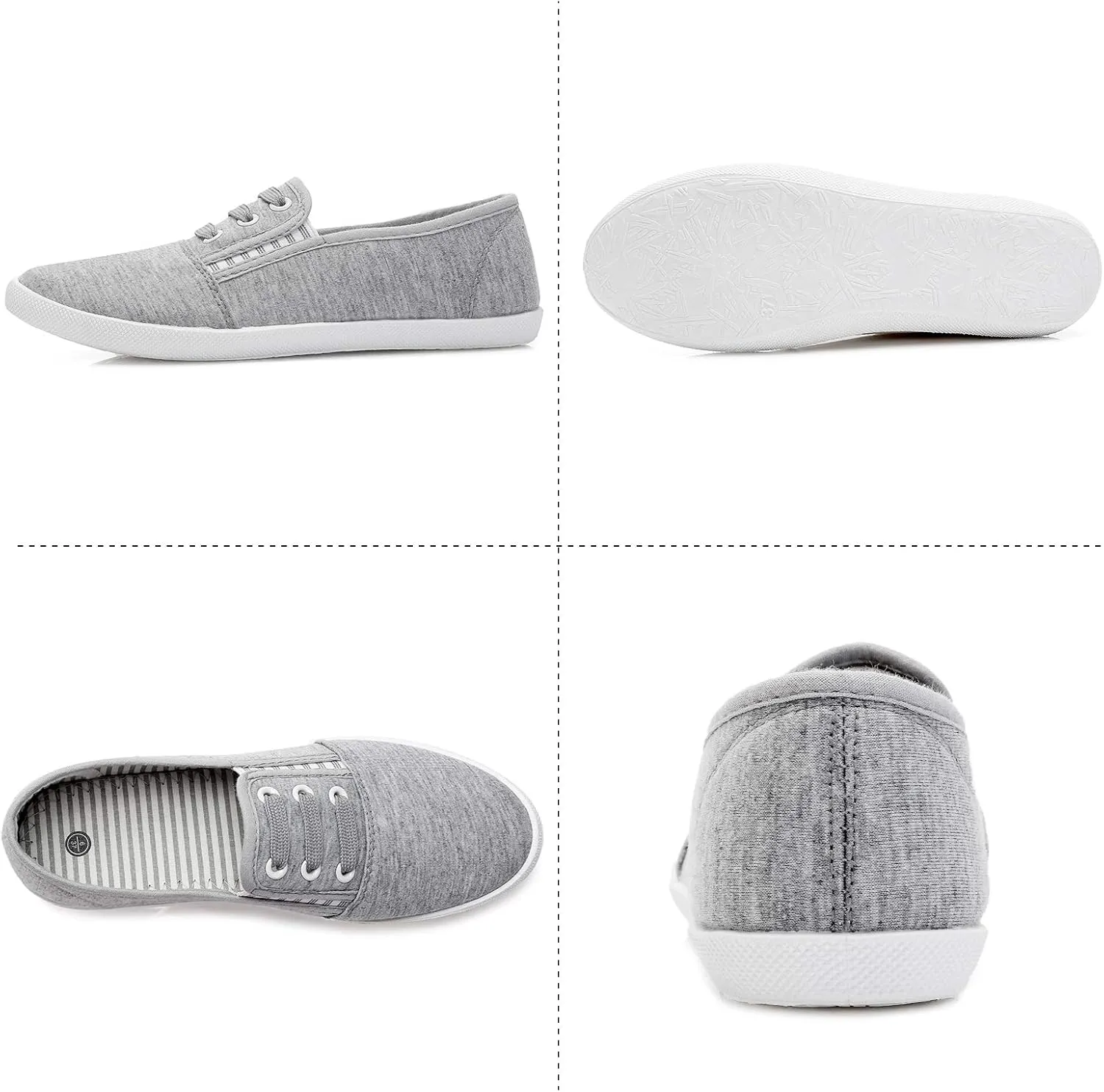 kufeiti Women's Canvas Slip On Shoes Sneakers for Women Fashion Comfortable White Black Elastic Sneakers for Women