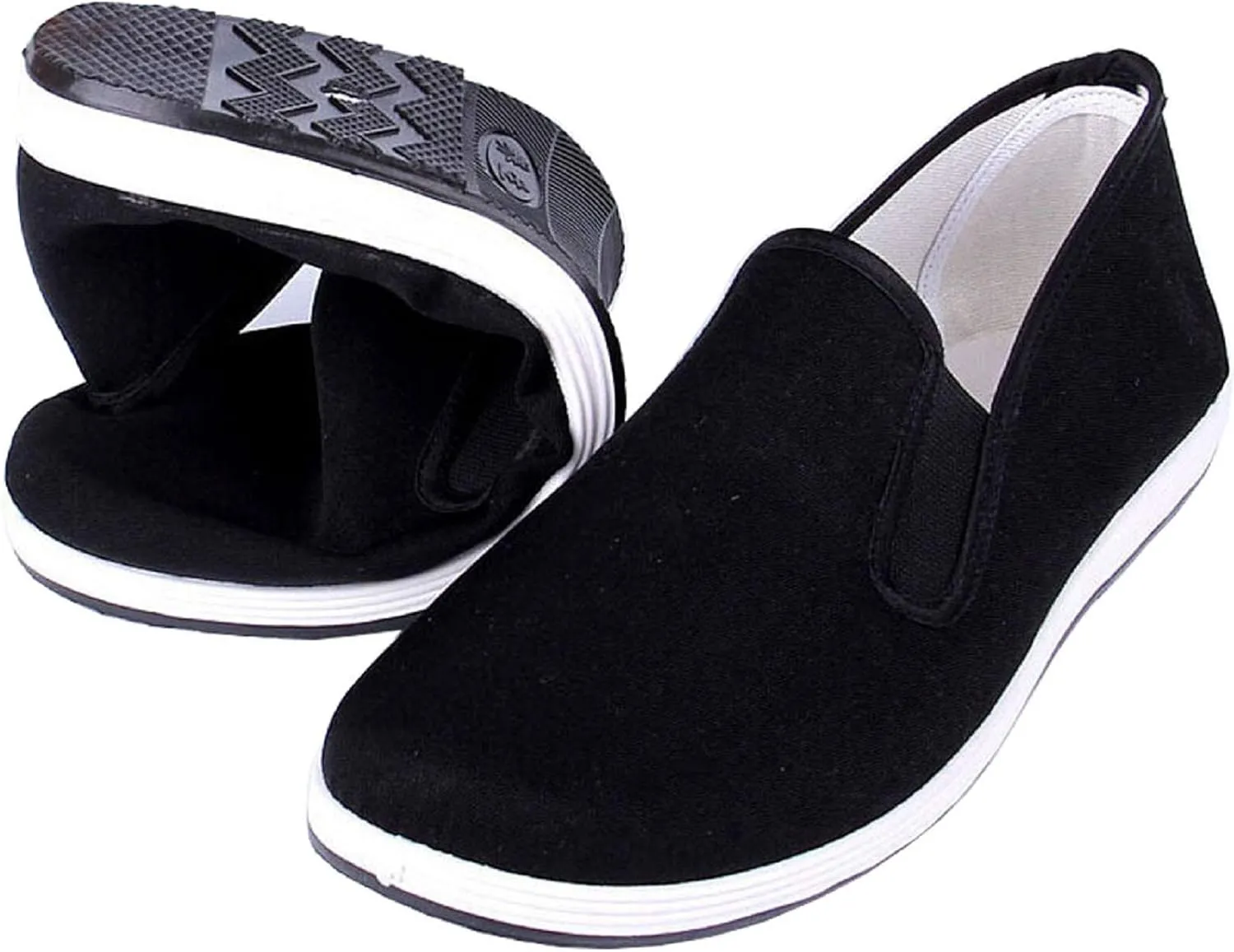 Kung Fu Tai Chi Martial Arts Shoes Rubber Sole Unisex Canvas Anti-Slip Fashion Qigong Trainerss Black