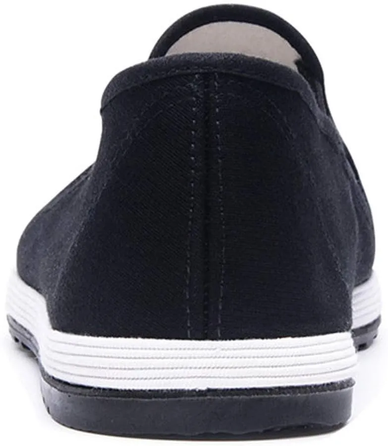 Kung Fu Tai Chi Martial Arts Shoes Rubber Sole Unisex Canvas Anti-Slip Fashion Qigong Trainerss Black