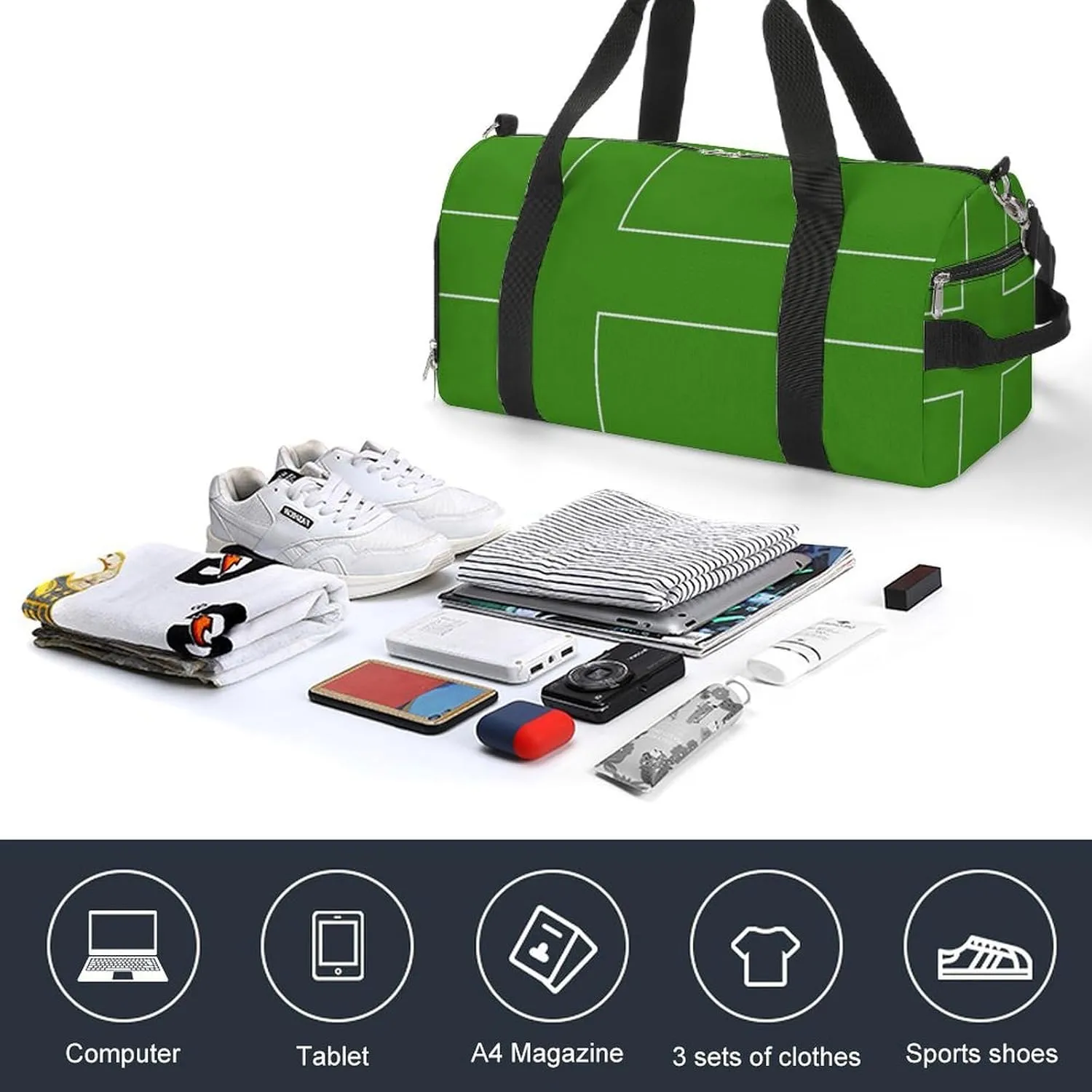 Ladonia Flag Sports Gym Bag for Men Women with Shoe Compartment Carry On