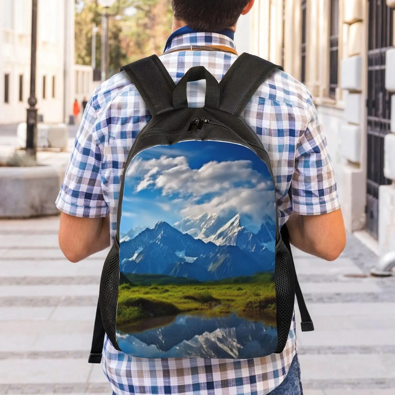 Laptop Backpack 16.1 Inch with Compartment Nature Landscape Laptop Bag Lightweight Casual Daypack for Travel