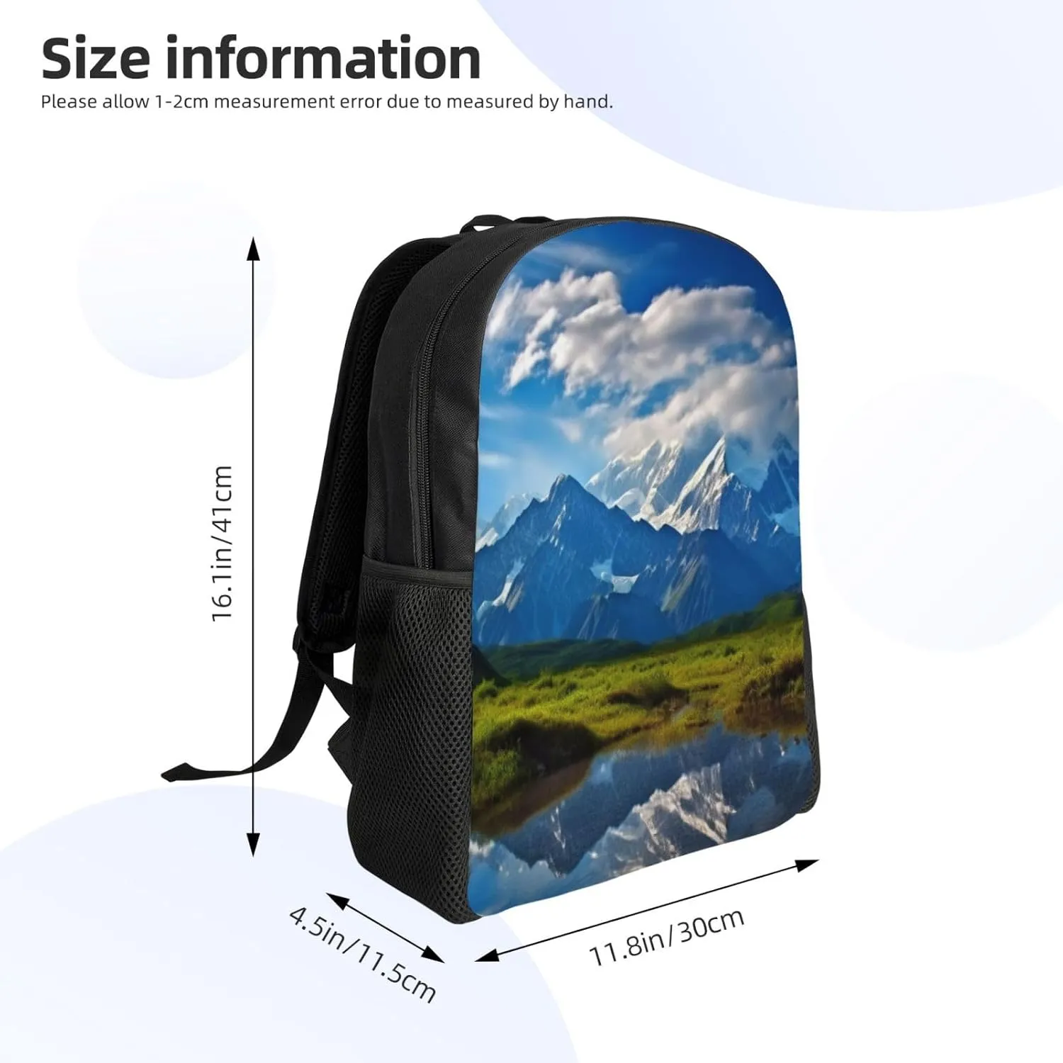 Laptop Backpack 16.1 Inch with Compartment Nature Landscape Laptop Bag Lightweight Casual Daypack for Travel