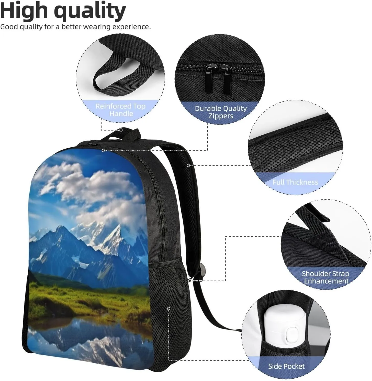 Laptop Backpack 16.1 Inch with Compartment Nature Landscape Laptop Bag Lightweight Casual Daypack for Travel