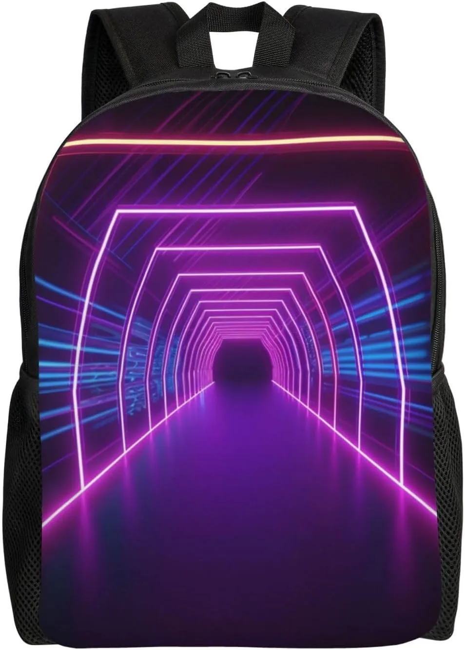 Laptop Backpack 16.1 Inch with Compartment Neon Lights Tunnel Laptop Bag Lightweight Casual Daypack for Travel