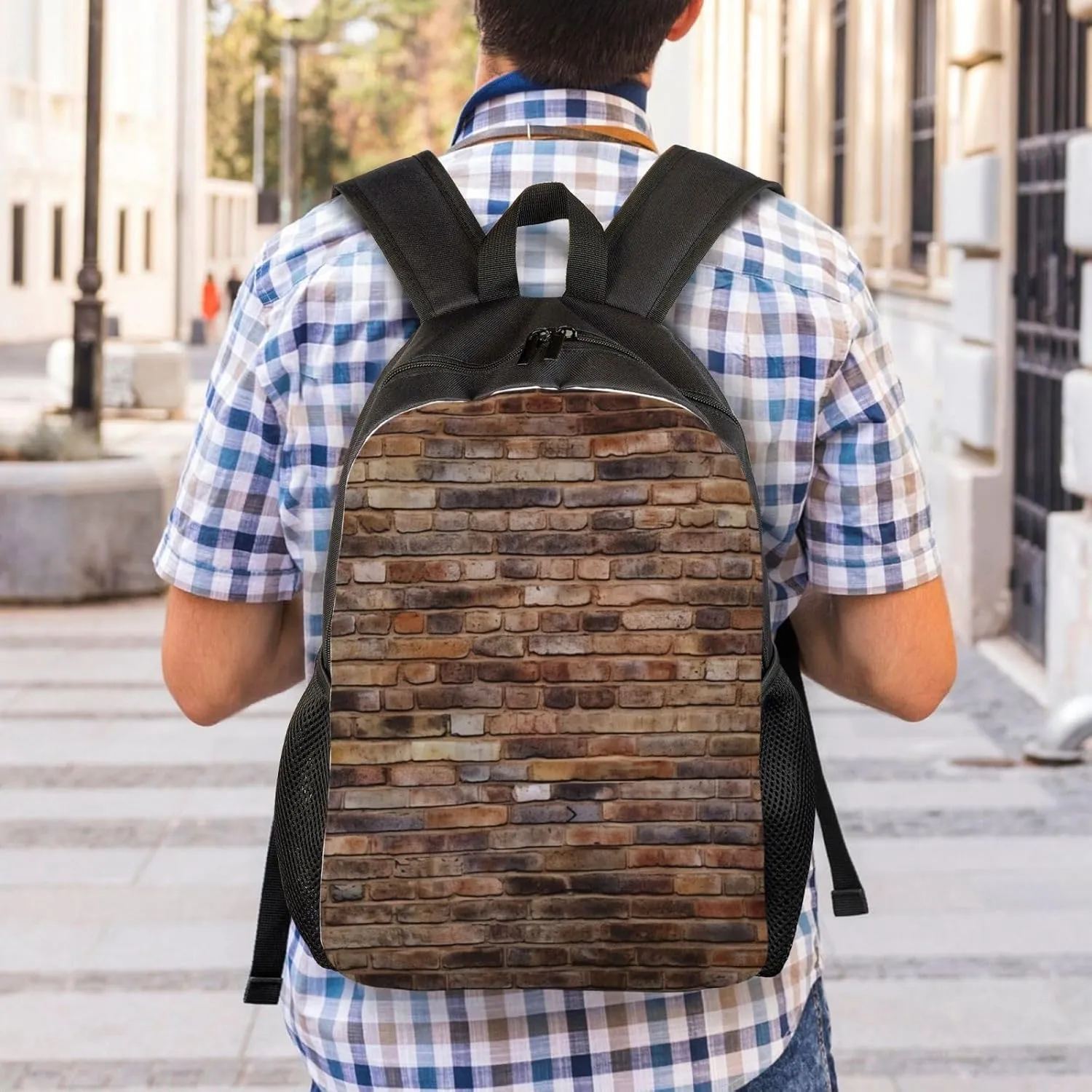 Laptop Backpack for Men Women Carry On Backpack Brick wall Backpack Lightweight Travel Bag Casual Daypack