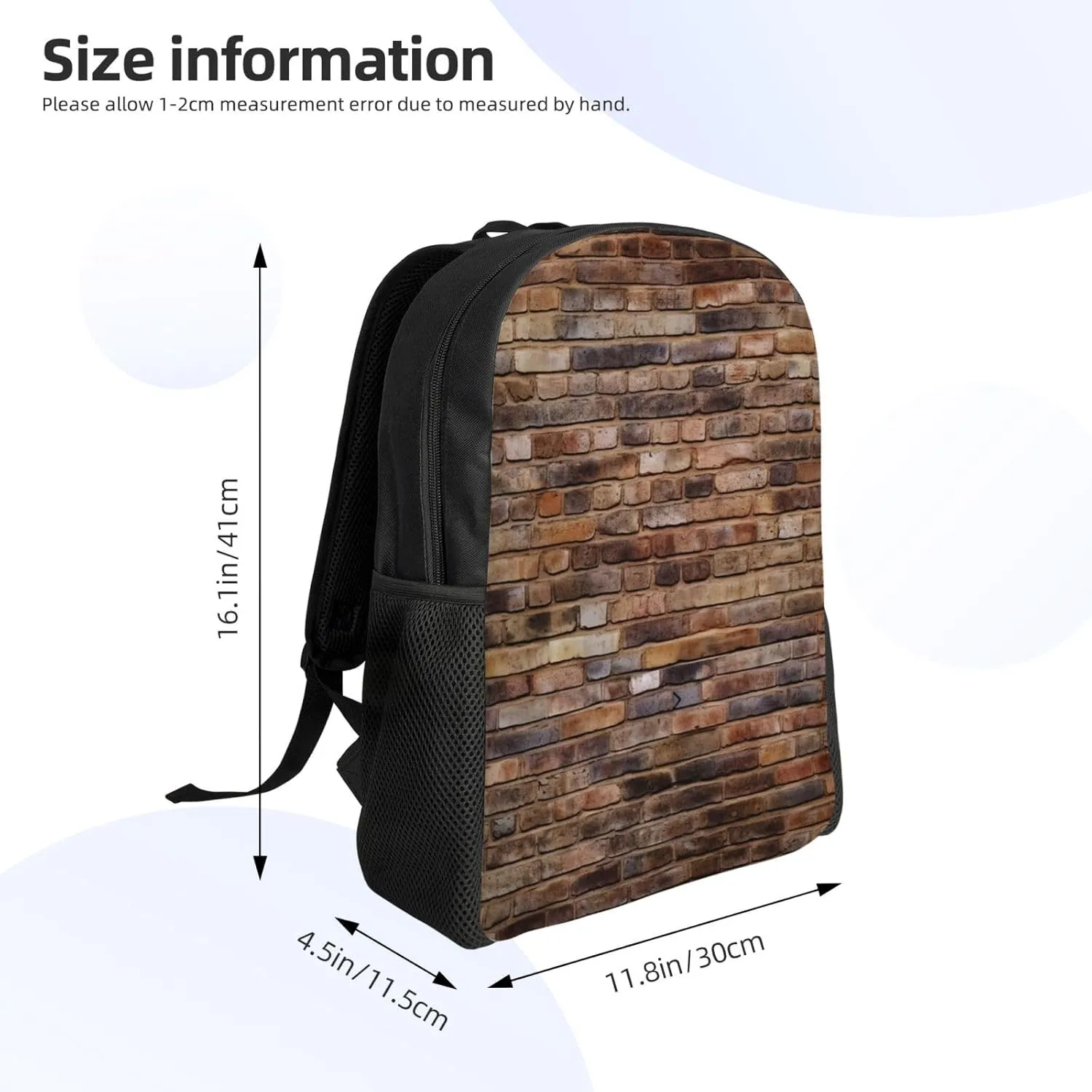 Laptop Backpack for Men Women Carry On Backpack Brick wall Backpack Lightweight Travel Bag Casual Daypack