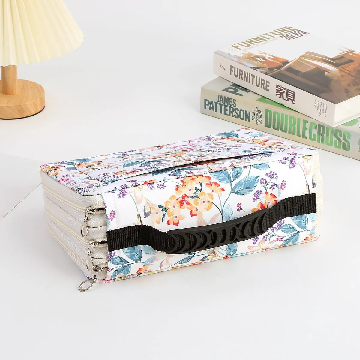 Lbxgap 102 Slots Large Capacity Marker Case Lipstick Organizer with Handy Wrap Portable Multilayer Holder for Marker, Touch Spectrum Noir Paint Sharpie Marker