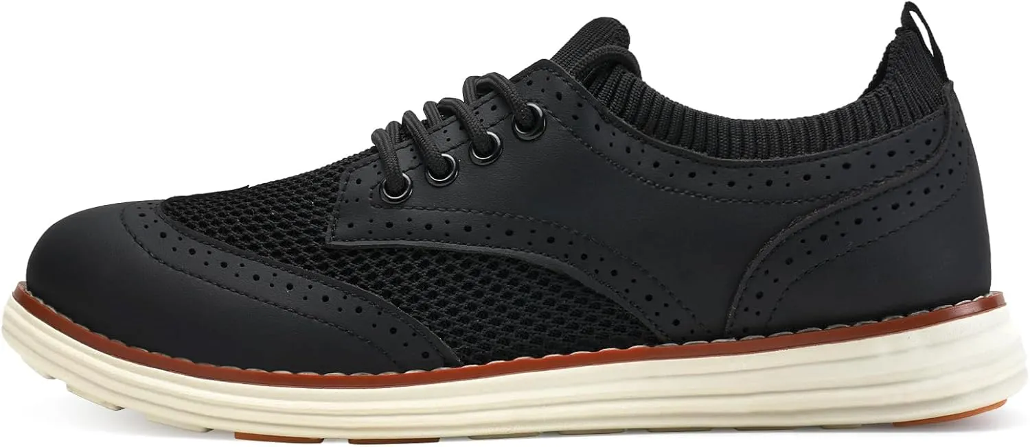 LEZTA Men's Casual Dress Sneakers Business Lightweight Oxfords Arch Support Walking Shoes for Men