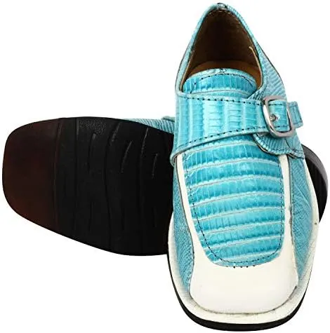LIBERTYZENO Boys Animal Print Genuine Leather Kids Lace Up Oxford Dress Shoes for Easter Gift