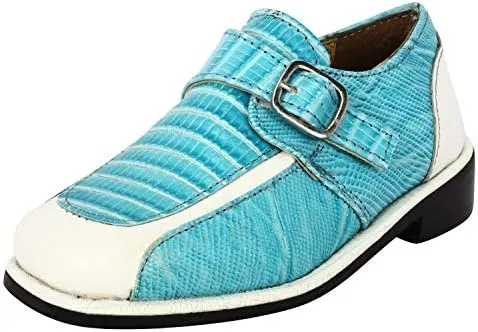 LIBERTYZENO Boys Animal Print Genuine Leather Kids Lace Up Oxford Dress Shoes for Easter Gift