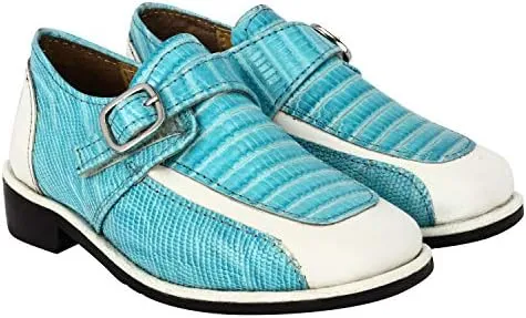 LIBERTYZENO Boys Animal Print Genuine Leather Kids Lace Up Oxford Dress Shoes for Easter Gift
