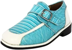 LIBERTYZENO Boys Animal Print Genuine Leather Kids Lace Up Oxford Dress Shoes for Easter Gift
