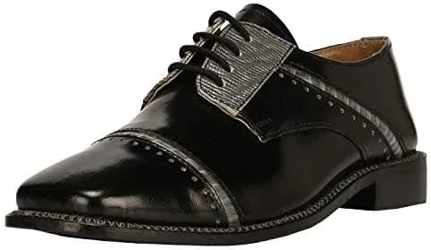 LIBERTYZENO Boys Crocodile Print & Plain Genuine Leather Kids & Toddlers Oxford Dress Shoes for Easter Gift