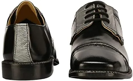 LIBERTYZENO Boys Crocodile Print & Plain Genuine Leather Kids & Toddlers Oxford Dress Shoes for Easter Gift