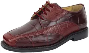 LIBERTYZENO Boys Crocodile Print & Plain Genuine Leather Kids & Toddlers Oxford Dress Shoes for Easter Gift