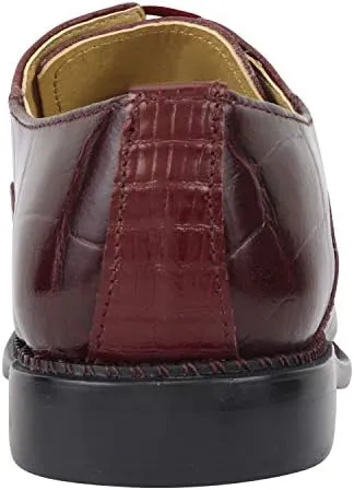 LIBERTYZENO Boys Crocodile Print & Plain Genuine Leather Kids & Toddlers Oxford Dress Shoes for Easter Gift