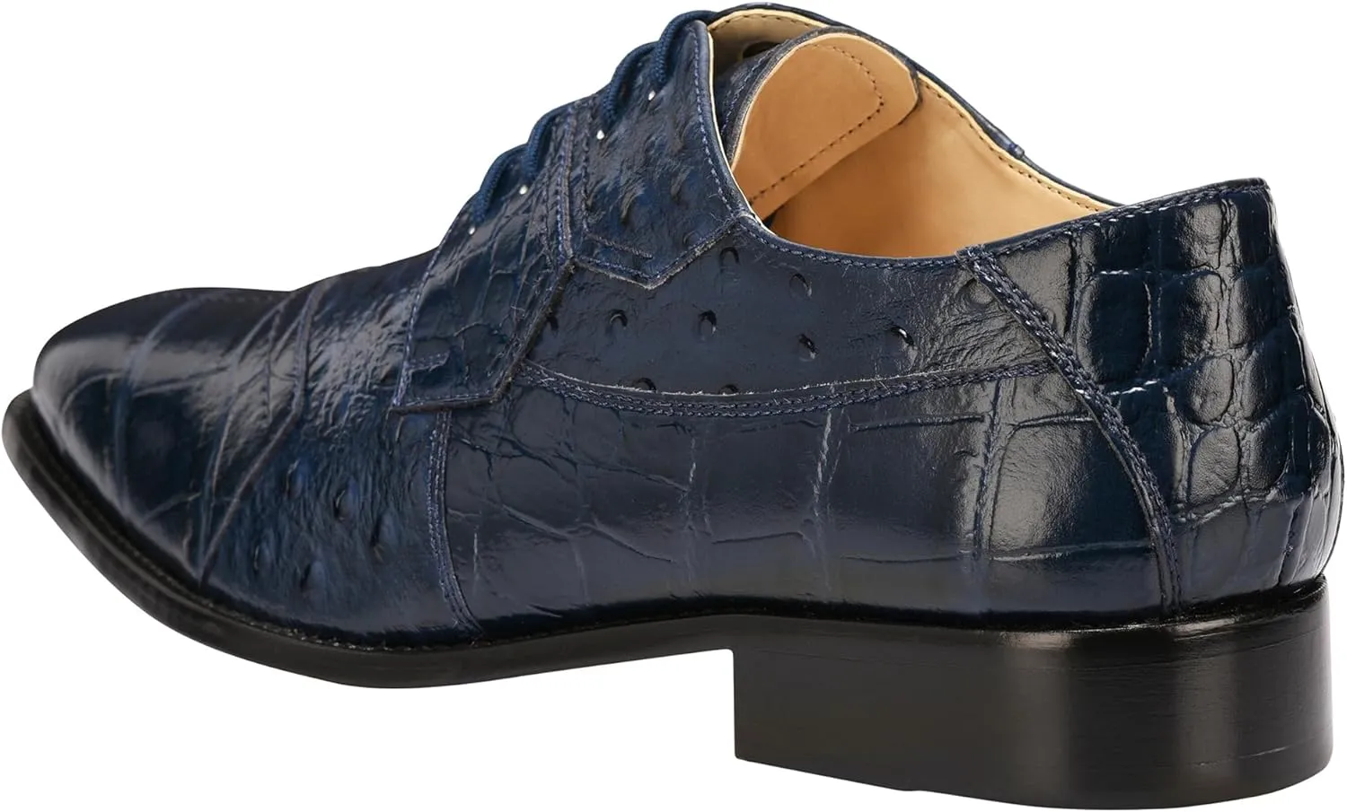 LIBERTYZENO Mens Wingtip Brogue Genuine Leather Adults Lace Up Oxford Dress Shoes for Easter Gift LS-1105