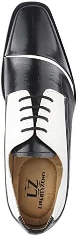LIBERTYZENO Mens Wingtip Brogue Genuine Leather Adults Lace Up Oxford Dress Shoes for Easter Gift LS-1105