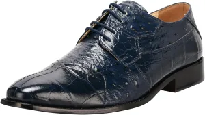 LIBERTYZENO Mens Wingtip Brogue Genuine Leather Adults Lace Up Oxford Dress Shoes for Easter Gift LS-1105
