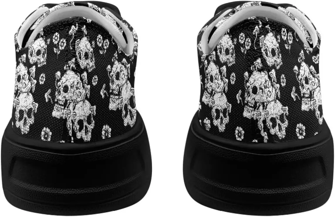 Low-Top Slip Ons Sneakers Canvas Women Black Platform Canvas Shoes Trendy Slip Ons Barefoot Shoes Fit Comfort 5.5-13.5