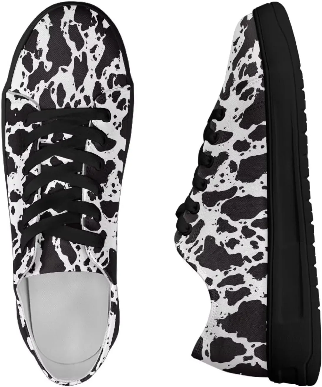Low-Top Slip Ons Sneakers Canvas Women Black Platform Canvas Shoes Trendy Slip Ons Barefoot Shoes Fit Comfort 5.5-13.5