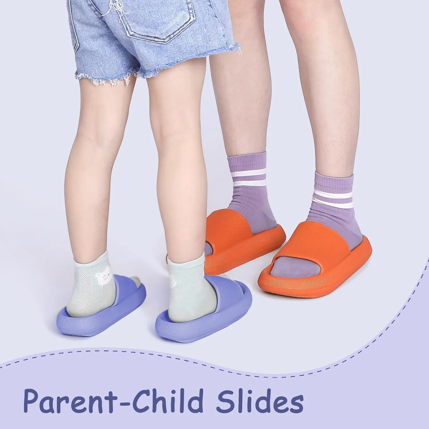 Menore Cloud Slides for Kids Shower Beach Slippers Boys Girls Bathroom Thick Sole Pillow Slippers Summer Non-Slip Pool Sandals