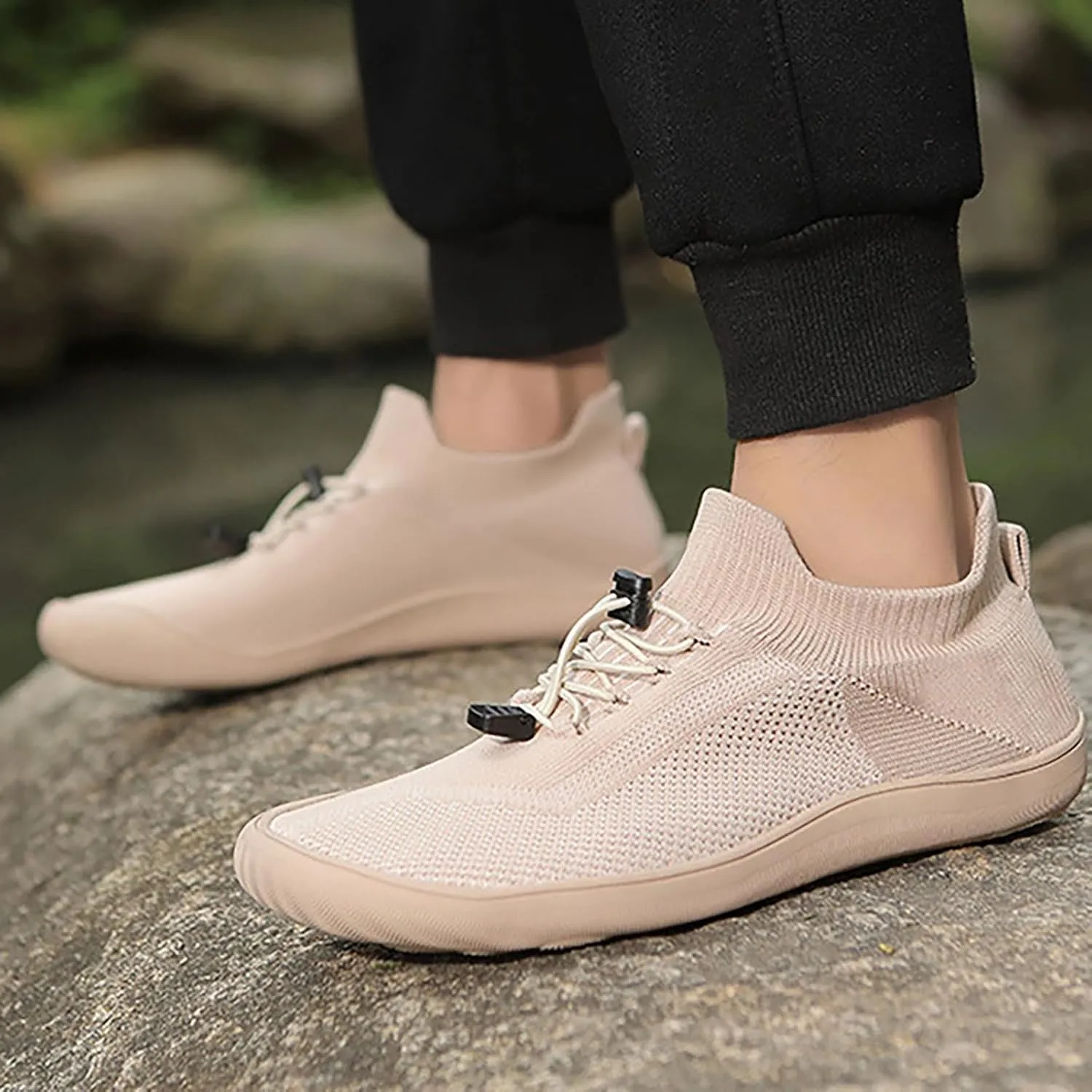 Men's Casual Dress Oxfords Shoes Breathable Knit Non Slip Work Shoes Women Wide Casual Dress Shoes Walking Sneakers Brown Tennis Shoe Loafers Casual Slip On