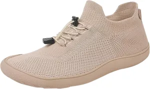 Men's Casual Dress Oxfords Shoes Breathable Knit Non Slip Work Shoes Women Wide Casual Dress Shoes Walking Sneakers Brown Tennis Shoe Loafers Casual Slip On