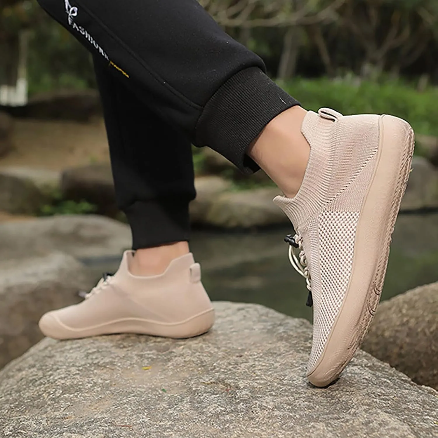 Men's Casual Dress Oxfords Shoes Breathable Knit Non Slip Work Shoes Women Wide Casual Dress Shoes Walking Sneakers Brown Tennis Shoe Loafers Casual Slip On
