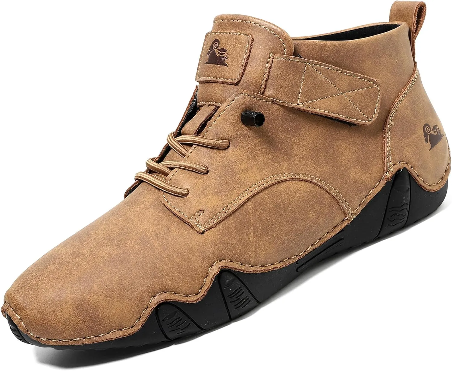 Men's Casual Italian Handmade High Top High Boots Slip-ons Suede Leather Driving Chukka Booties Outdoor Non-Slip Breathable Dress Shoes