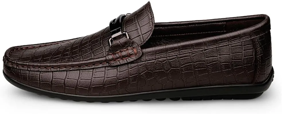 Men's Driving Moccasins Dress Shoes Genuine Leather Casual Slip On Breathable Penny Loafers for Men