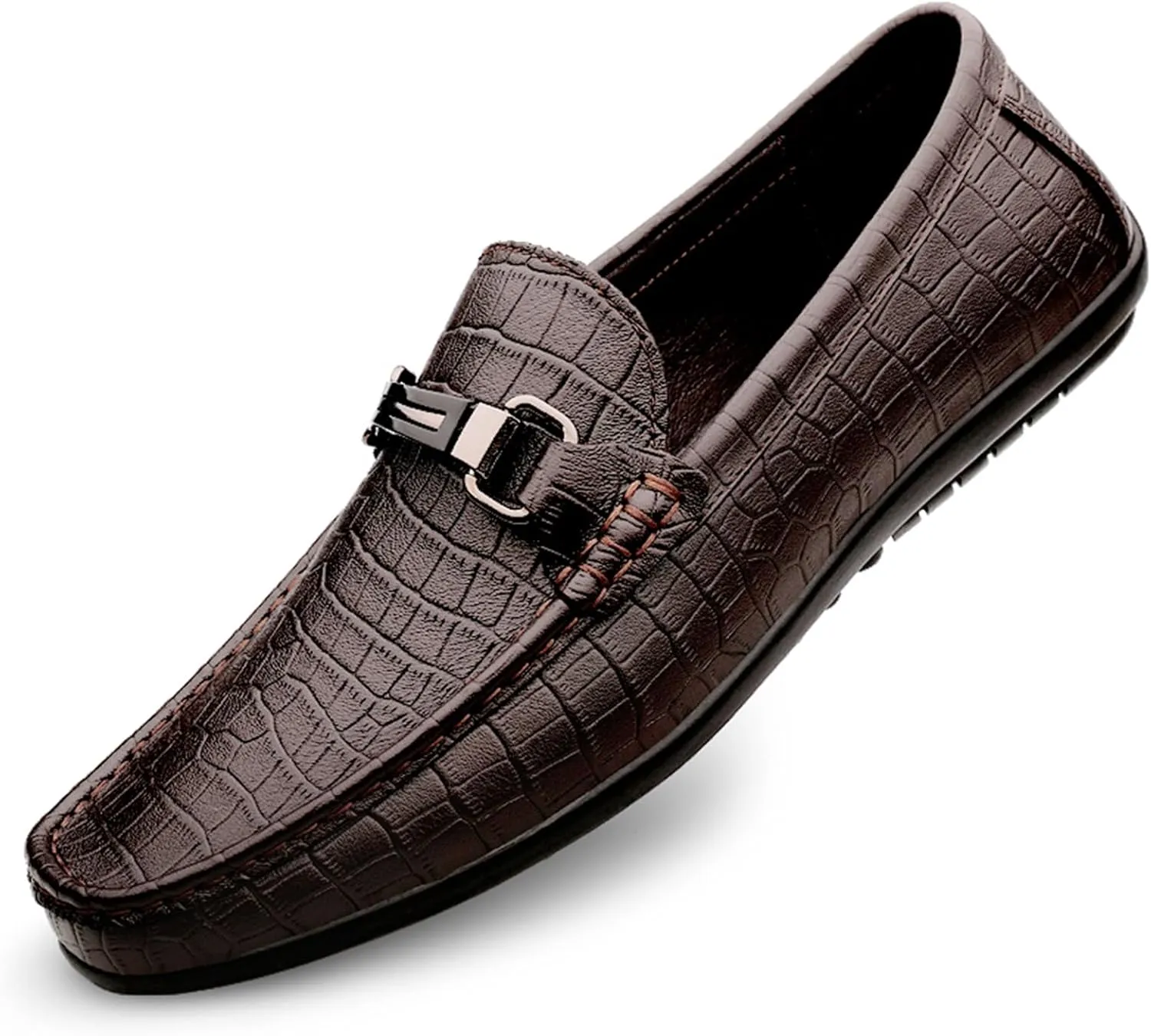 Men's Driving Moccasins Dress Shoes Genuine Leather Casual Slip On Breathable Penny Loafers for Men