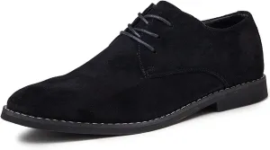 Men's Fashion British Style Suede Pointed Oxford Shoes Business Casual Comfortable Non-Slip Classic Dress Shoes
