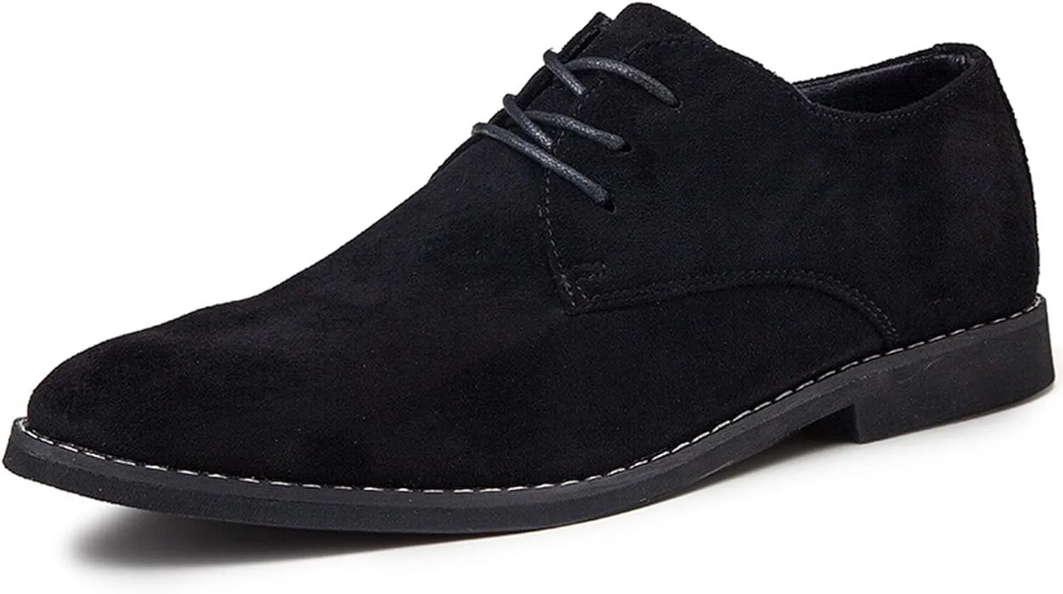 Men's Fashion British Style Suede Pointed Oxford Shoes Business Casual Comfortable Non-Slip Classic Dress Shoes