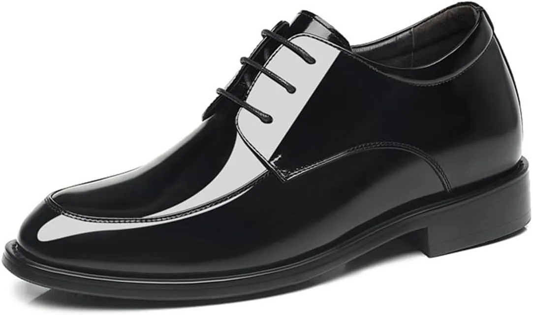 Mens Invisible Height Increasing Shoe Fashion Wedding Dress Shoes Leather Office Wedding Business Oxford for Gentlemen