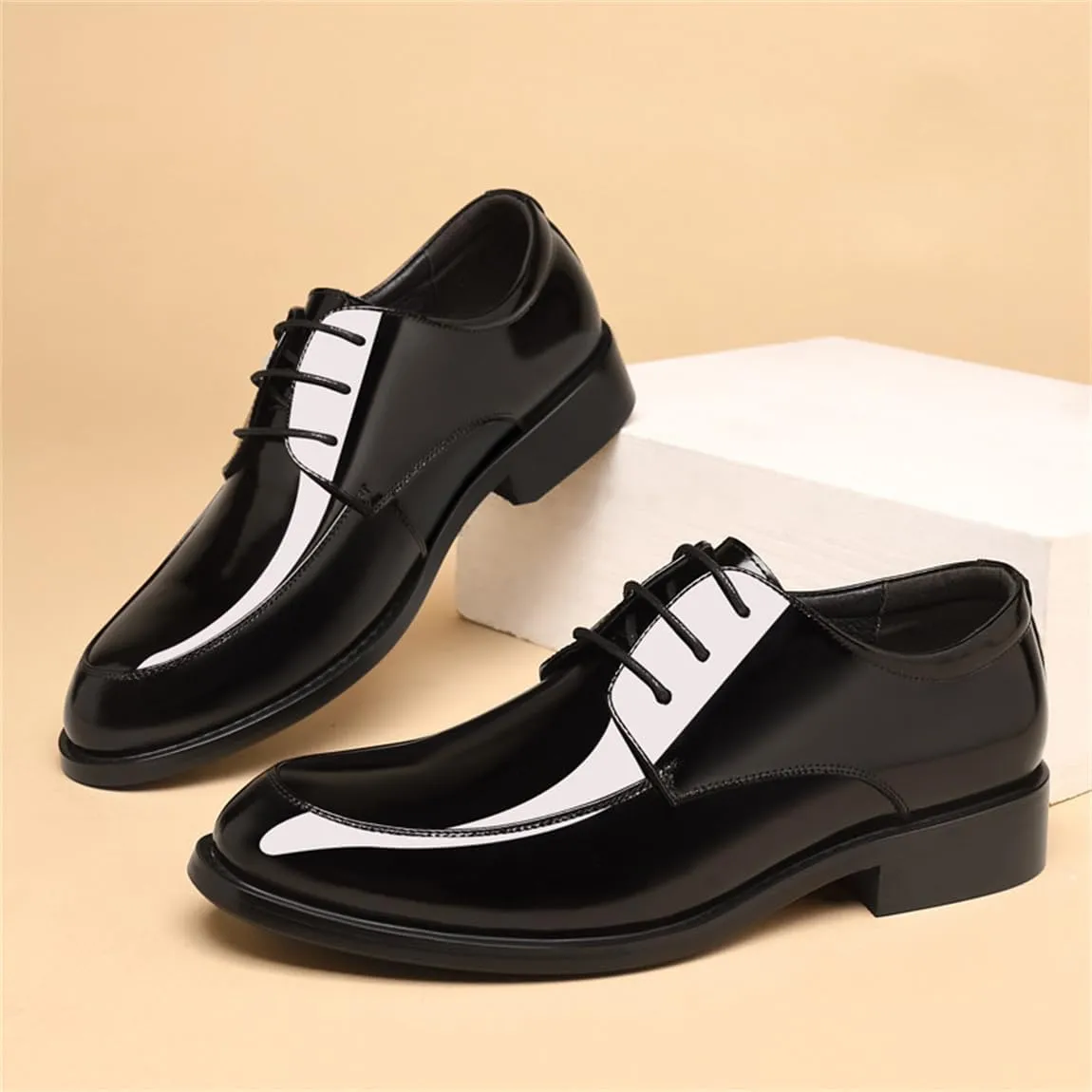 Mens Invisible Height Increasing Shoe Fashion Wedding Dress Shoes Leather Office Wedding Business Oxford for Gentlemen