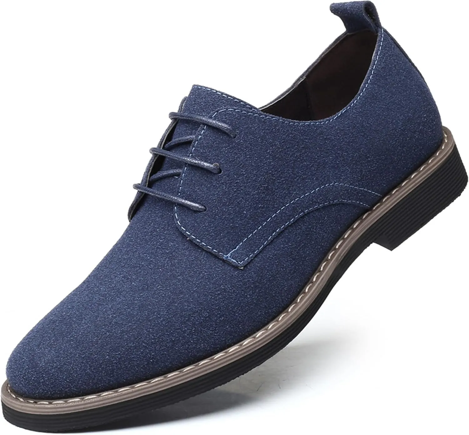 Men's Oxford Dress Shoes Classic Lace Up Casual Suede Leather Low-Top British Business Breathable Formal