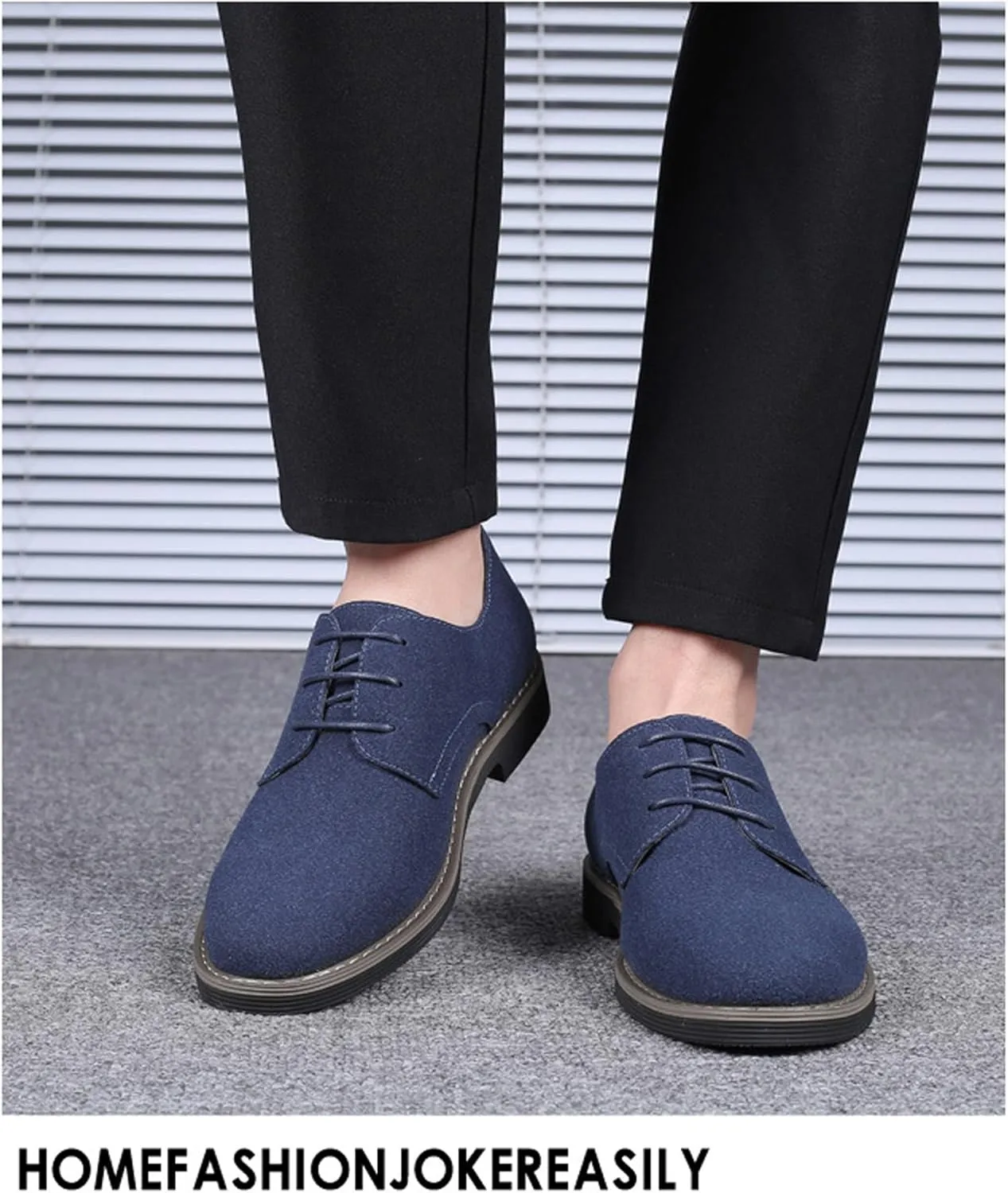 Men's Oxford Dress Shoes Classic Lace Up Casual Suede Leather Low-Top British Business Breathable Formal