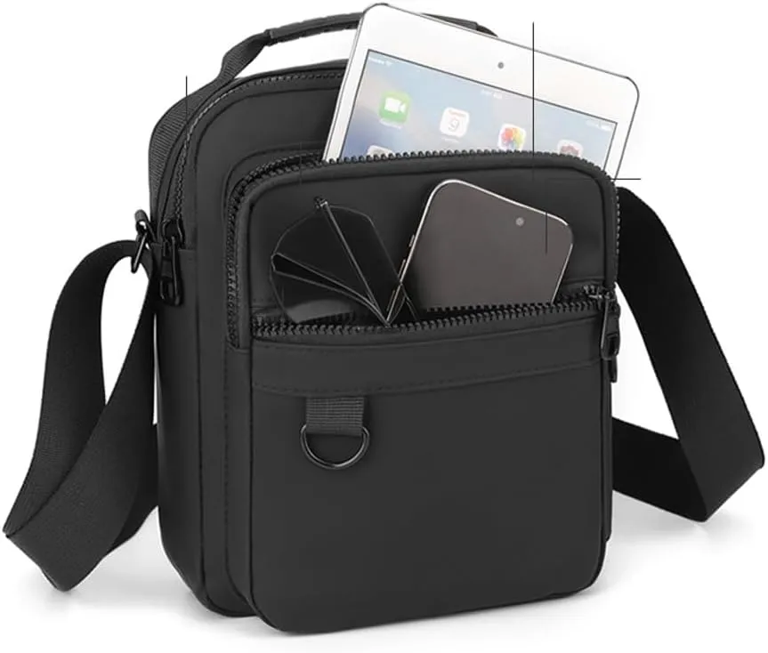 Men's Water-Resistant Oxford Messenger Bag– Large Capacity Shoulder Sling Pack for Work Travel Laptop Essentials