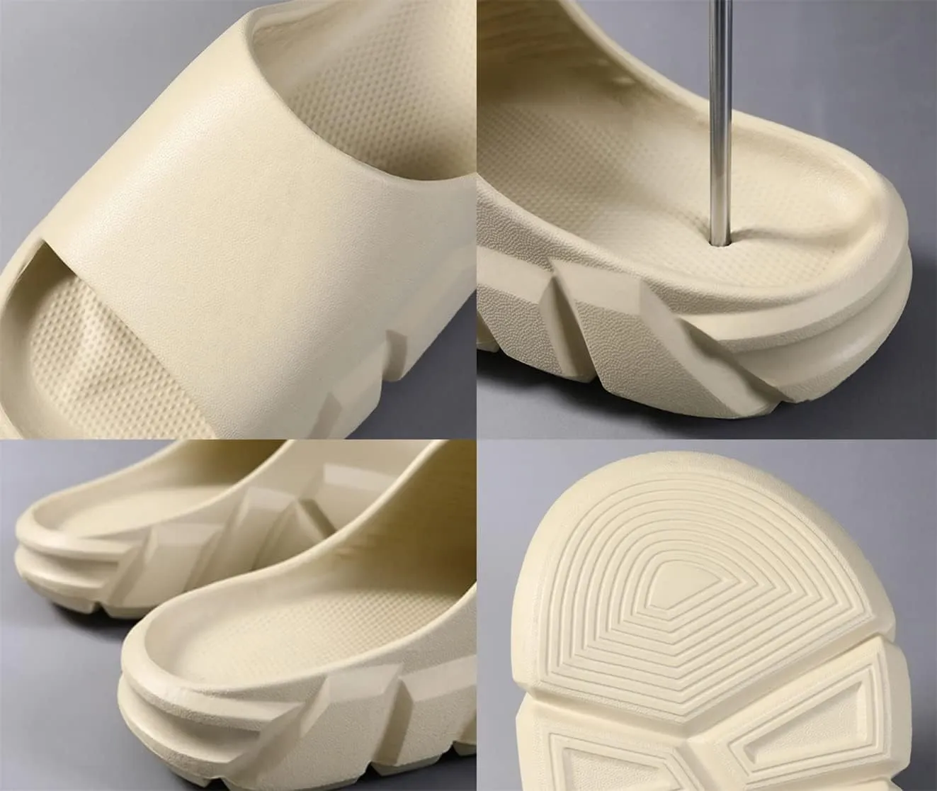 Men's Women's Flame Cloud Slide Slippers Slip Resistant Thick Bottom Massage Shower Spa Slippers Open Toe Cuddle Sandals Fitness Home Shoes