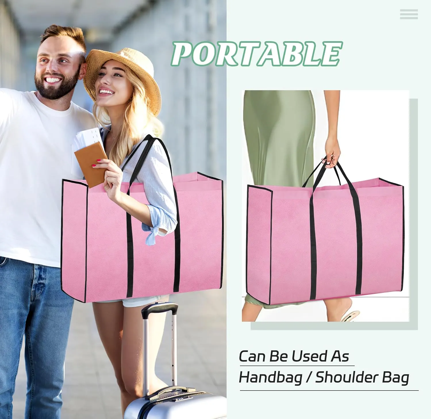 MISSLO Portable 65" Wedding Dress Garment Bag with Bride Tote Bag 8'' Gusseted Dress Bags for Gowns Long 4 Pockets Dress Cover for Women, Pink