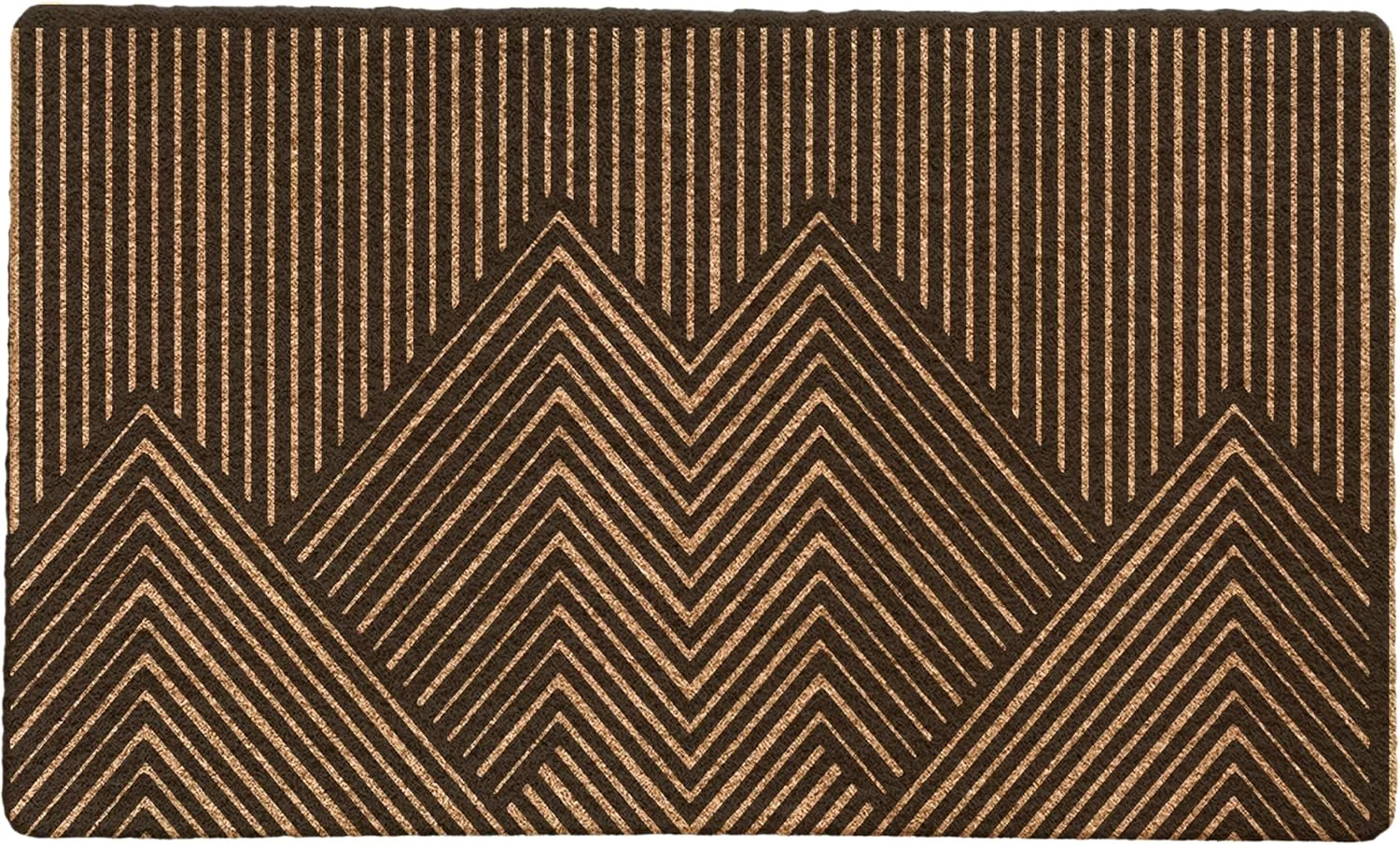 Modern Black and White Chevron Striped Door Mat, Monochrome Outdoor Indoor Front Door Mat for Home Entrance, Modern Bath Mat, 17x30 Inches