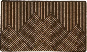 Modern Black and White Chevron Striped Door Mat, Monochrome Outdoor Indoor Front Door Mat for Home Entrance, Modern Bath Mat, 17x30 Inches