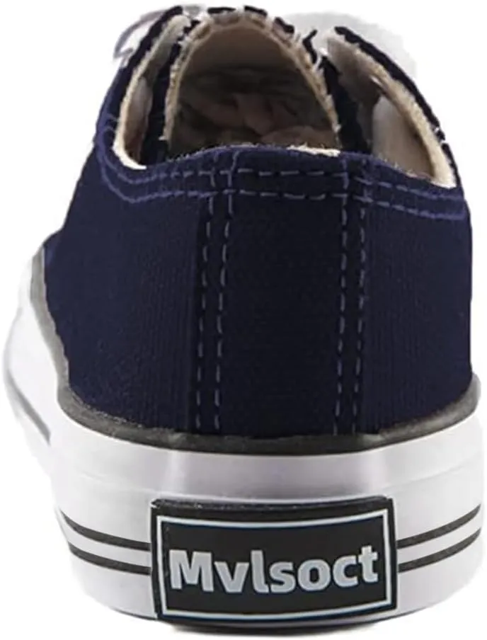 Mvlsoct Boys and Girl Low Top Canvas Kids Lace up Sneakers