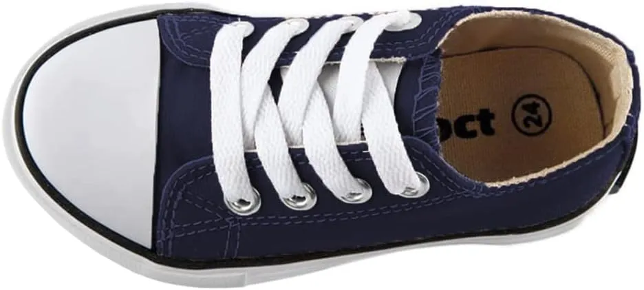 Mvlsoct Boys and Girl Low Top Canvas Kids Lace up Sneakers
