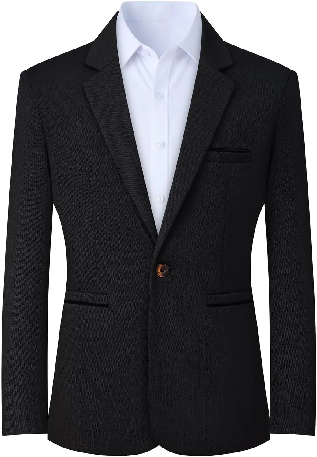 Mylldey Knit Blazer Men Business One Button Suit Jacket Regular fit Casual Sport Coat Mens Blazer