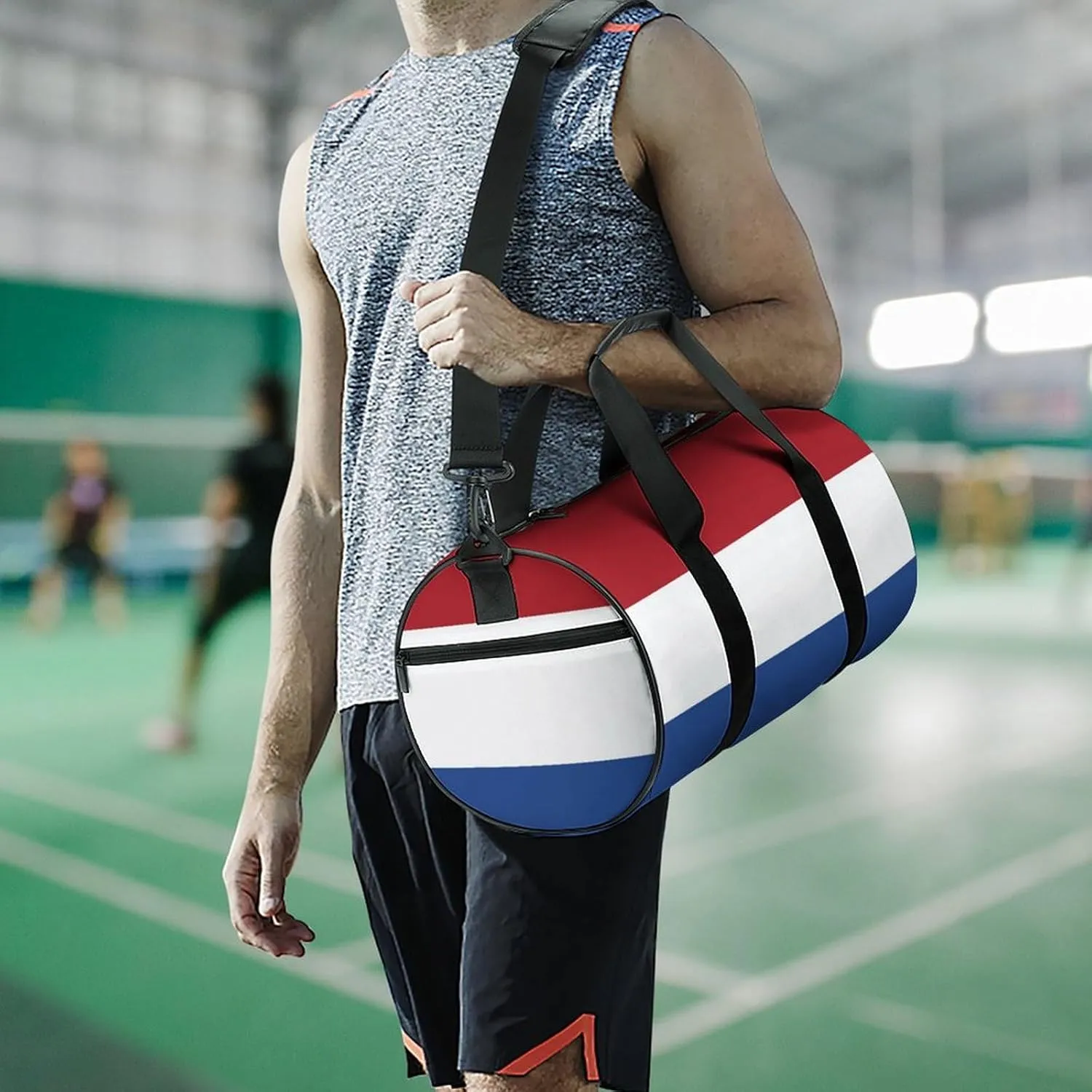 Netherlands Flag Large Capacity Sports Duffel Bag for Gym Travel Weekend for Men Women