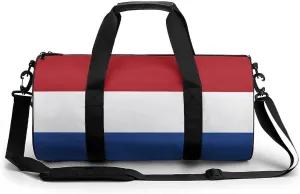 Netherlands Flag Large Capacity Sports Duffel Bag for Gym Travel Weekend for Men Women